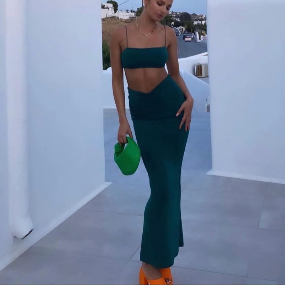 Tiger mist maxi skirt green